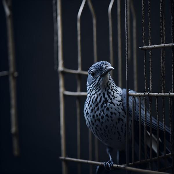 Download image of a beautiful bird in a cage can Evoke different emotions and interpretations depending on one's perspective.-banrupi