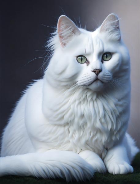 An image of an adorable white cat-banrupi