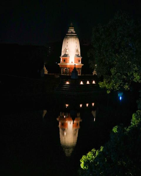 A Beautiful image Rani Pokhari Glows Under the Midnight moon-banrupi