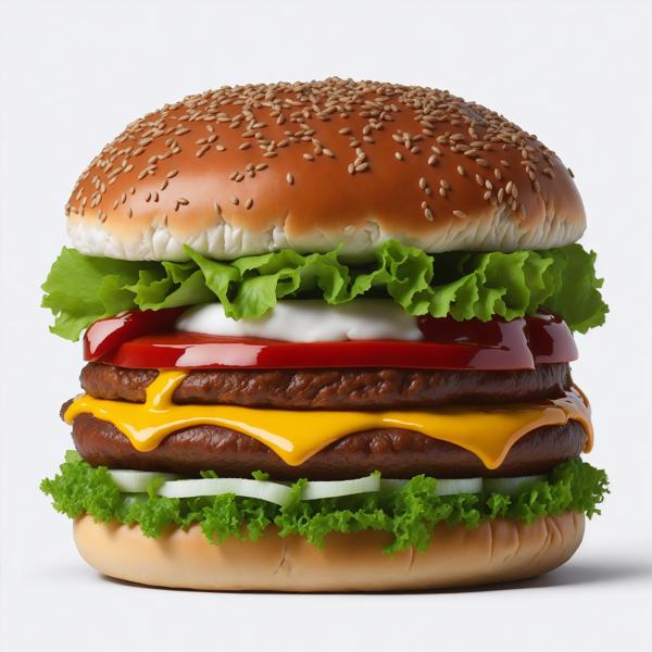 An image of Big hamburger on white Background-banrupi