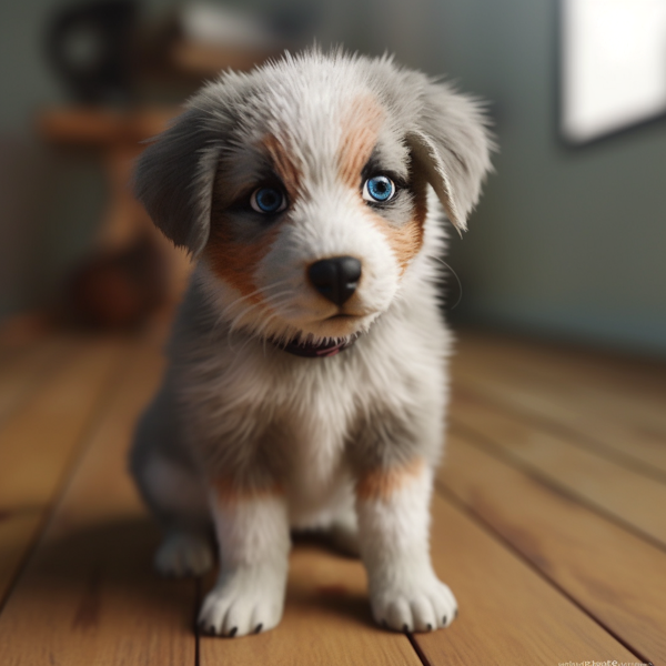 The image of a Miniature Australian Shepherd puppy, showcasing its tiny paws and big personality, captured in all its cuteness-banrupi