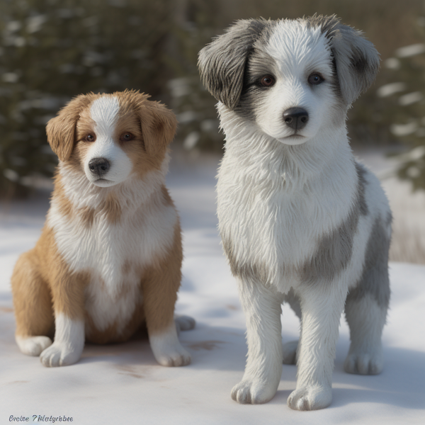 An image of two cute Aussie Dog at Snow-banrupi