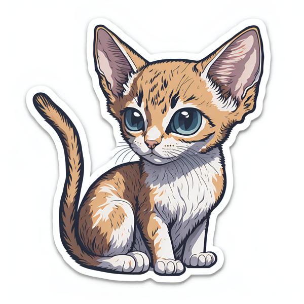 Free Image Download of an adorable Abyssinia kitten sticker-banrupi