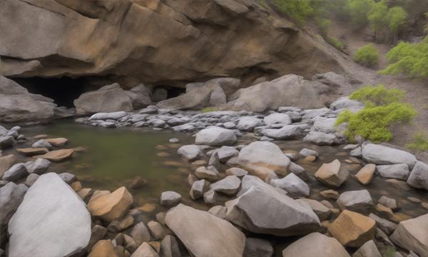 An image of a small river and rocks-banrupi