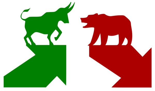 Download image depicting the classic rivalry of the bull versus the bear in the stock market.-banurpi