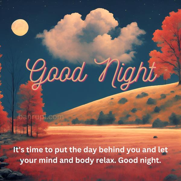 Download Good Night image features a beautiful full moon surrounded by clouds against a dark blue sky-banrupi