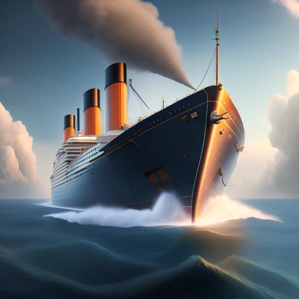 This is an image of a Ship travelling on a sea taking the passenger to there destination.-banrupi